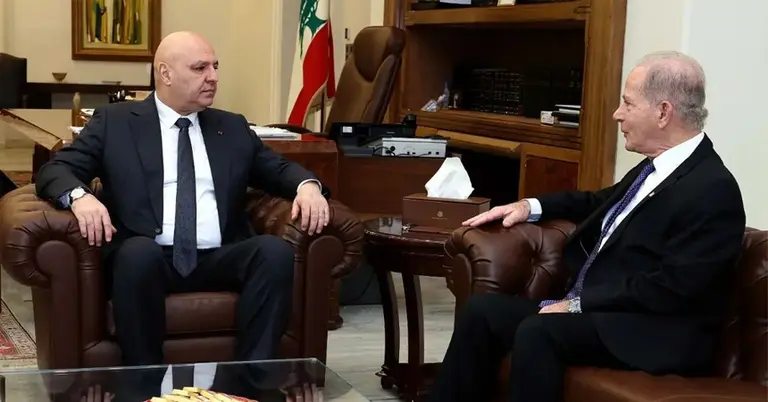 যুক্তরাষ্ট্রের রাষ্ট্রদূত মিশেল ইসা ও লেবাননের প্রেসিডেন্ট জোসেফ আউন